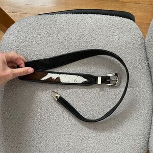 Vintage Genuine Cowhide and Leather Black Belt